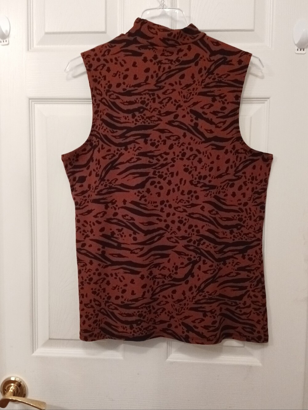 No Boundries Mock Turtleneck Tank Top Women's Size XXL Burnt Orange Black Casual - Picture 5 of 5